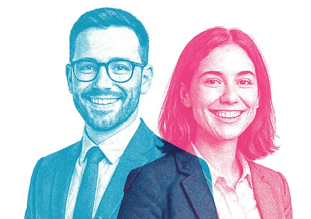 Frau und Mann grafisch dargestellt